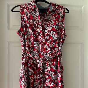 Tommy Hilfiger Red Midi Sundress with V-Neck